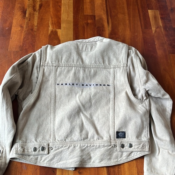 NWT Harley Davidson thick denim jacket size s beige - Picture 8 of 14